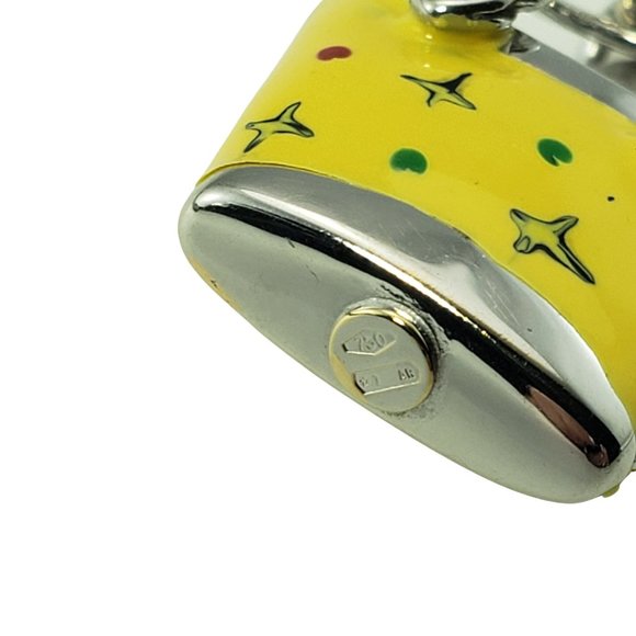 Vintage 18 Karat White Gold and Enamel Handbag Charm #11564 - Picture 6 of 7